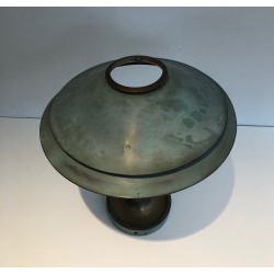 Art Déco Patinated Brass Desk Lamp, Manner of Jacques Quinet or Maison Perzel