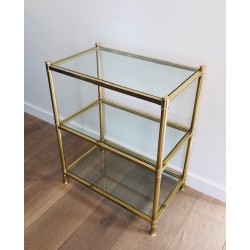 Three-Tier Brass Console