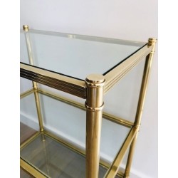 Console en Laiton à Trois Étages