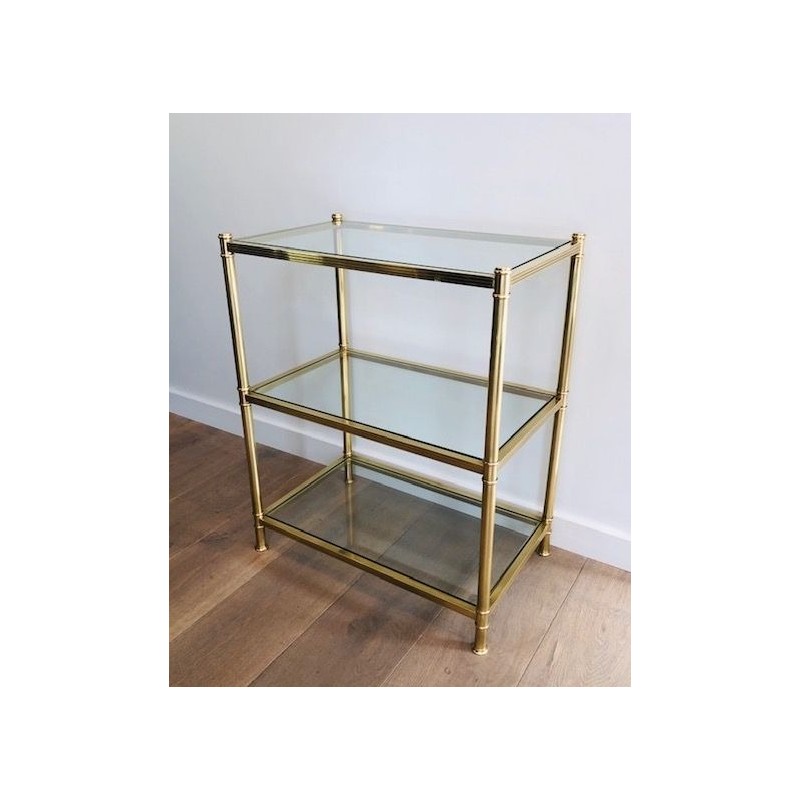Three-Tier Brass Console