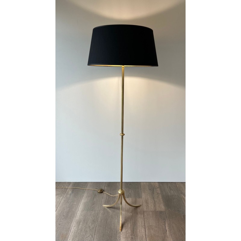 Lampadaire Néoclassique en Laiton par Maison Jansen, Travail Français, vers 1940