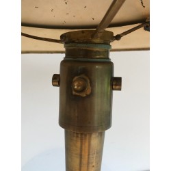 Art Déco Patinated Brass Desk Lamp, Manner of Jacques Quinet or Maison Perzel