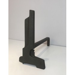 Paire de chenets Modernistes en Fonte et Fer