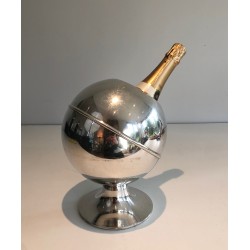 Seau à Champagne Chromé, Design Moderniste Français