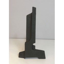 Pair of French Modernist Cast Iron and Wrought Iron Andirons
