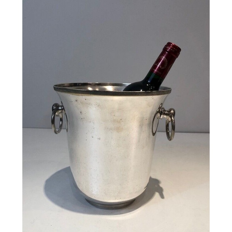 Seau à Champagne en Métal Argenté, Travail Français des Années 1940