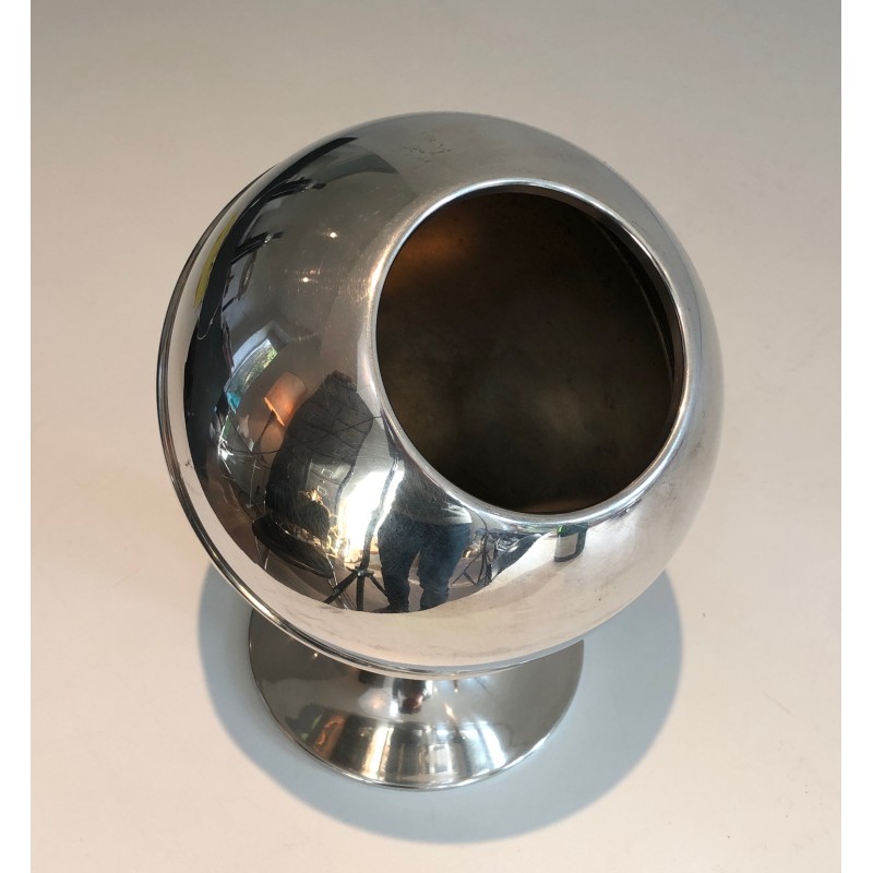 Seau à Champagne Chromé, Design Moderniste Français