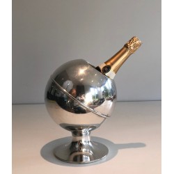Seau à Champagne Chromé, Design Moderniste Français