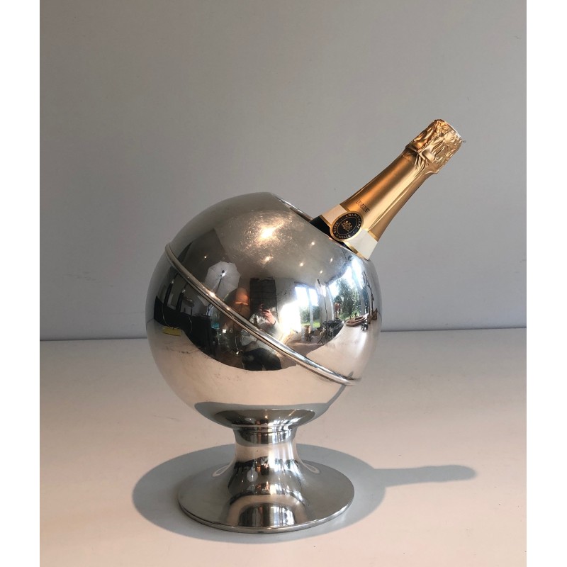 Seau à Champagne Chromé, Design Moderniste Français