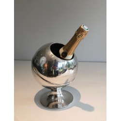 Seau à Champagne Chromé, Design Moderniste Français