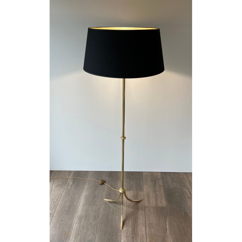 Neoclassical Brass Floor Lamp by Maison Jansen, French Work, circa 1940