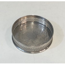 Set of Four French Silver-Plated Bottle Coasters