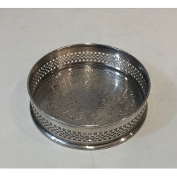 Set of Four French Silver-Plated Bottle Coasters