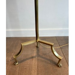 Adjustable Brass Reading Lamp with Claw Feet, Style of Maison Jansen, circa 1940