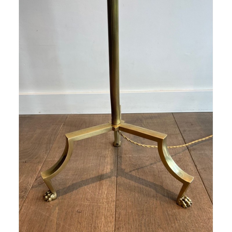 Lampe Liseuse Ajustable en Laiton à Pieds Griffes, Style Maison Jansen, vers 1940