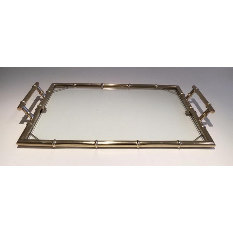 Large French Modernist Chrome Serving Tray