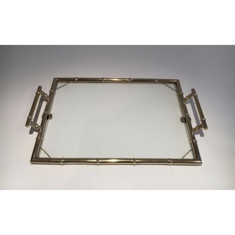 Large French Modernist Chrome Serving Tray