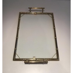 Large French Modernist Chrome Serving Tray