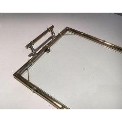 Large French Modernist Chrome Serving Tray