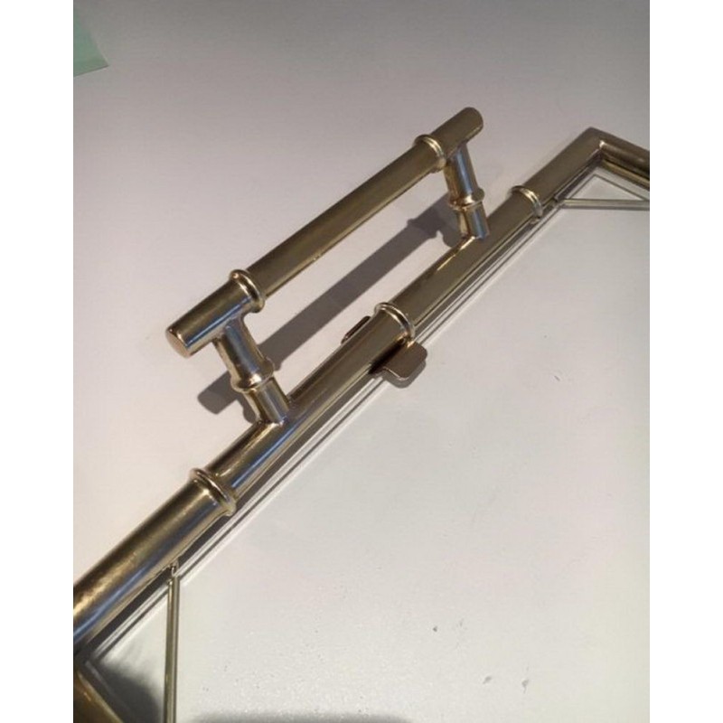 Large French Modernist Chrome Serving Tray