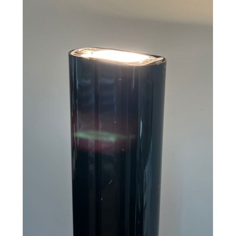 Lampadaire Hallogène Modèle Megaron en Métal Laqué Noir signé Gianfranco Frattini