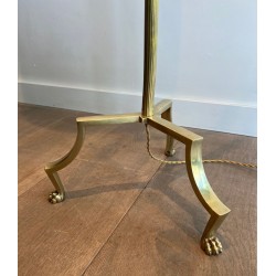 Lampe Liseuse Ajustable en Laiton à Pieds Griffes, Style Maison Jansen, vers 1940