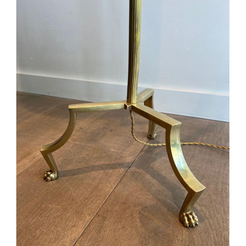 Lampe Liseuse Ajustable en Laiton à Pieds Griffes, Style Maison Jansen, vers 1940