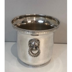 Silver Plated Champagne Bucket with Lion Heads Handles