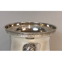 Silver Plated Champagne Bucket with Lion Heads Handles
