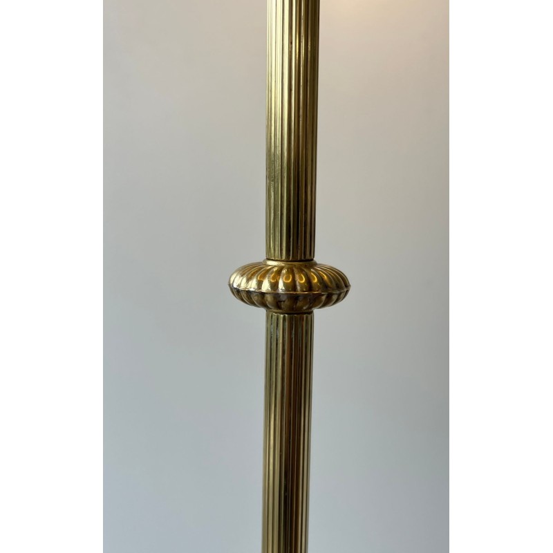 Lampadaire Néoclassique en Laiton par Maison Jansen, Travail Français, vers 1940