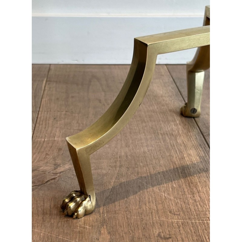Adjustable Brass Reading Lamp with Claw Feet, Style of Maison Jansen, circa 1940