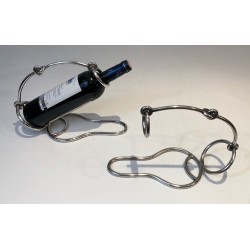 Porte-Bouteille Traineau en Métal Argenté