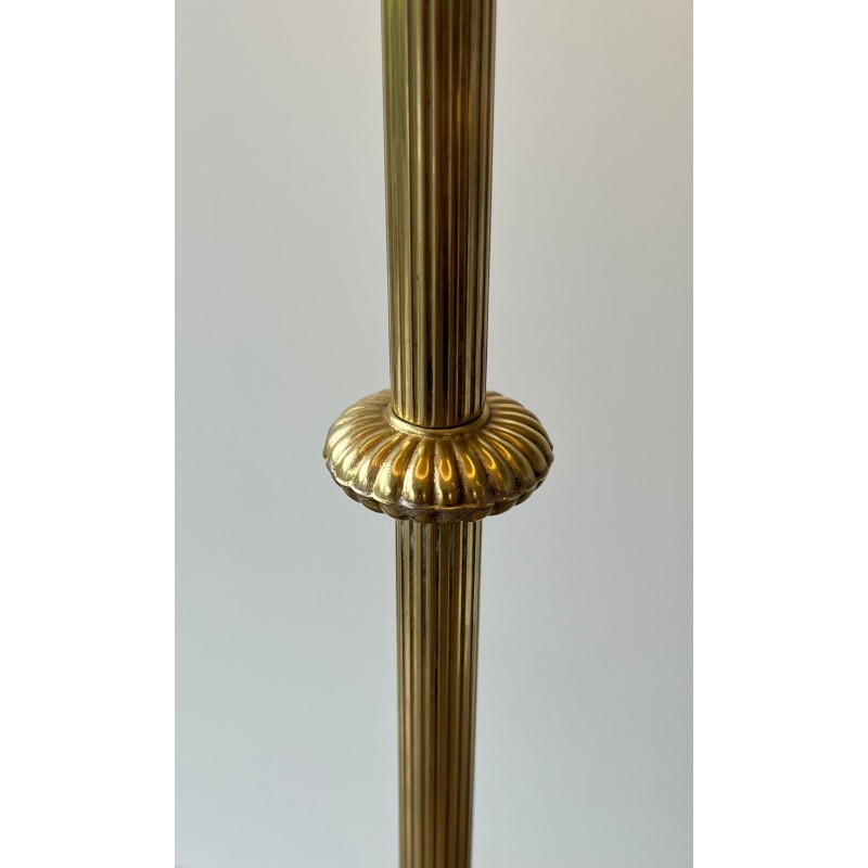 Lampadaire Néoclassique en Laiton par Maison Jansen, Travail Français, vers 1940