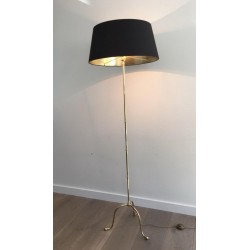 Neoclassical Brass Floor Lamp