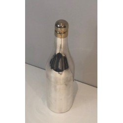 Silver Plated Shaker Presenting a Champagne Bottle