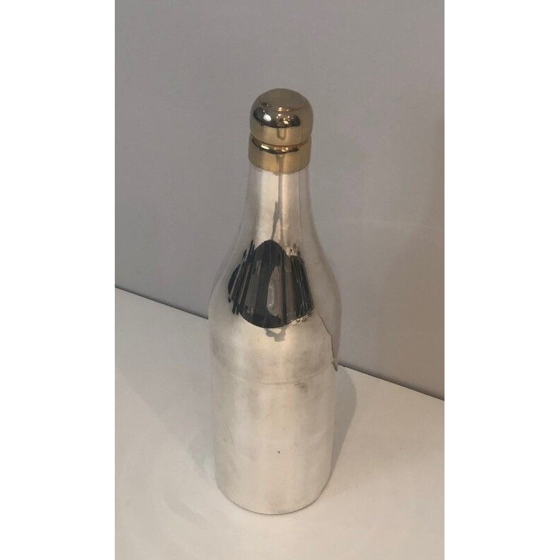 Silver Plated Shaker Presenting a Champagne Bottle