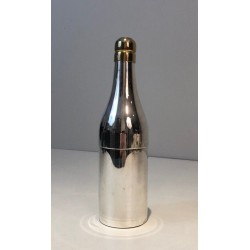 Silver Plated Shaker Presenting a Champagne Bottle