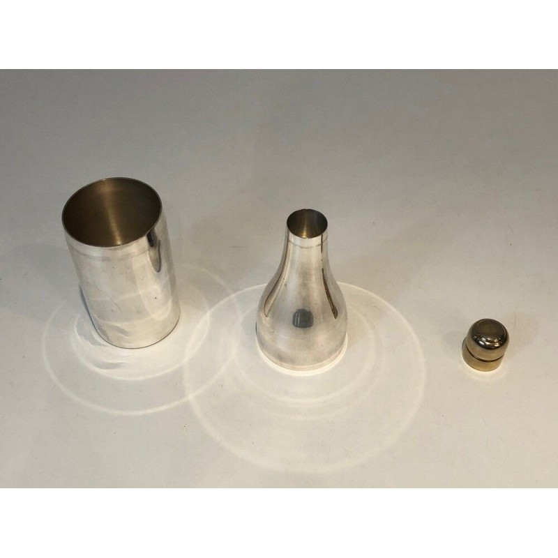 Silver Plated Shaker Presenting a Champagne Bottle