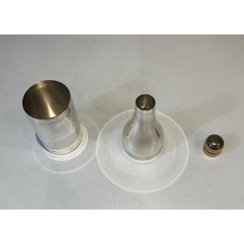 Silver Plated Shaker Presenting a Champagne Bottle