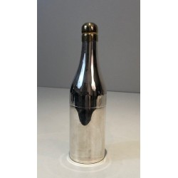 Shaker en Métal Argenté en Forme de Bouteille de Champagne