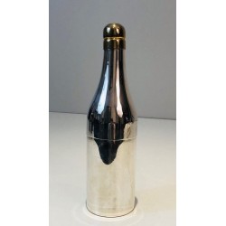 Shaker en Métal Argenté en Forme de Bouteille de Champagne