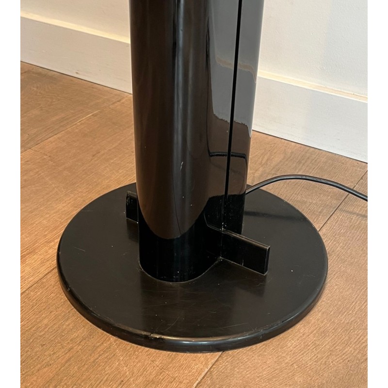 Megaron Halogen Floor Lamp in Black Lacquered Metal, Gianfranco Frattini, circa 1980