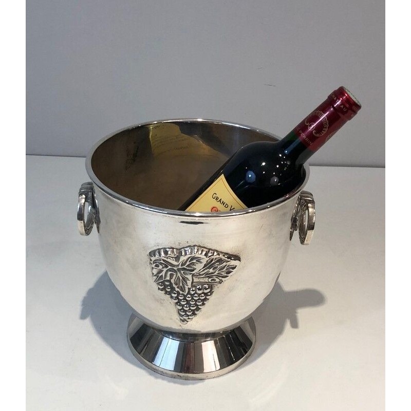 Silver Plated Champagne Bucket with Grappes Decor