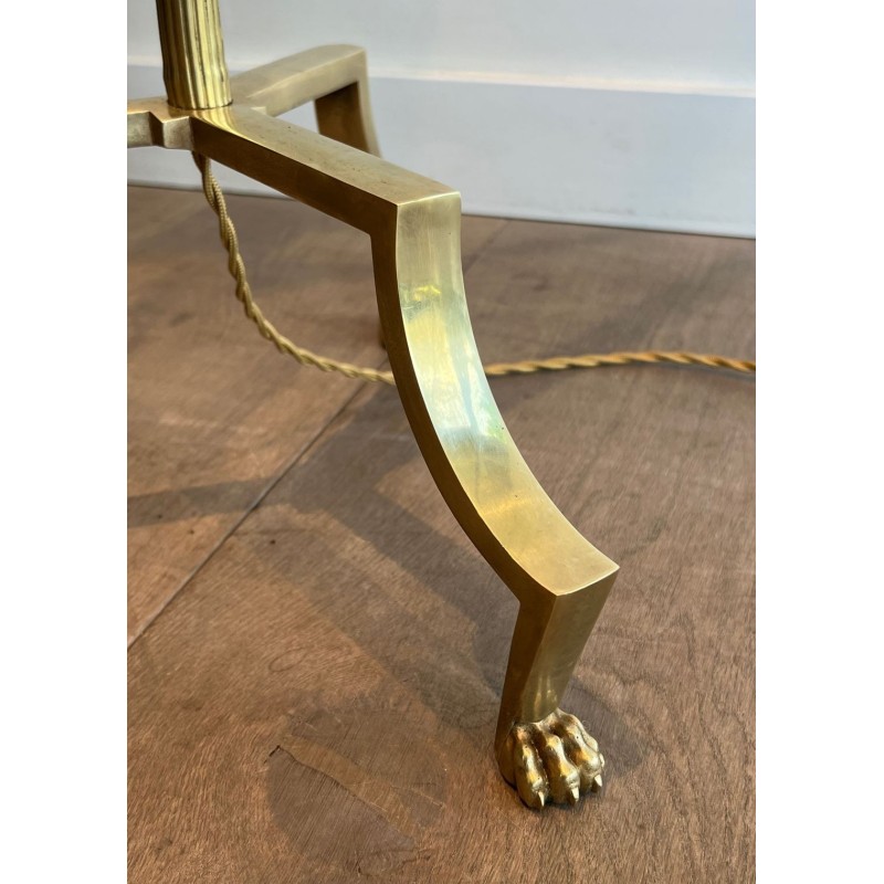 Adjustable Brass Reading Lamp with Claw Feet, Style of Maison Jansen, circa 1940