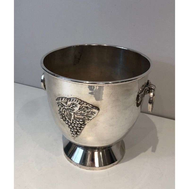 Silver Plated Champagne Bucket with Grappes Decor