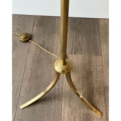 Neoclassical Brass Floor Lamp by Maison Jansen, French Work, circa 1940