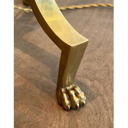 Lampe Liseuse Ajustable en Laiton à Pieds Griffes, Style Maison Jansen, vers 1940