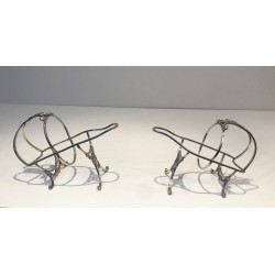 Pair of Louis XVI Style Silver-Plated Bottle Holders by Wiskemann