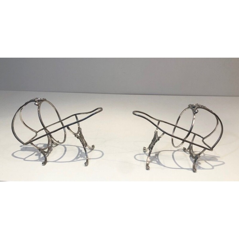 Pair of Louis XVI Style Silver-Plated Bottle Holders by Wiskemann