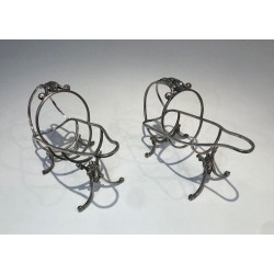 Pair of Louis XVI Style Silver-Plated Bottle Holders by Wiskemann